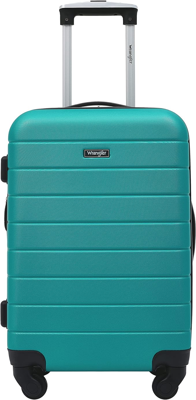 Wrangler Smart Spinner Hardside Luggage, 2 Piece Set, Teal