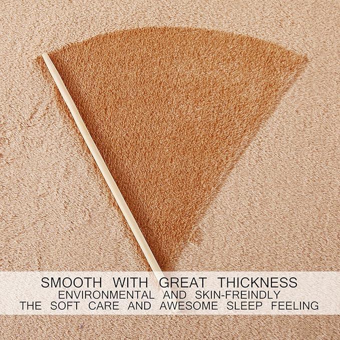 Fleece Blankets Travel Size Summer Blanket All Season Lightweight Throw for The Bed Extra Soft Brush Fabric Winter Warm Sofa Blanket 50"*61"(Travel Camel)