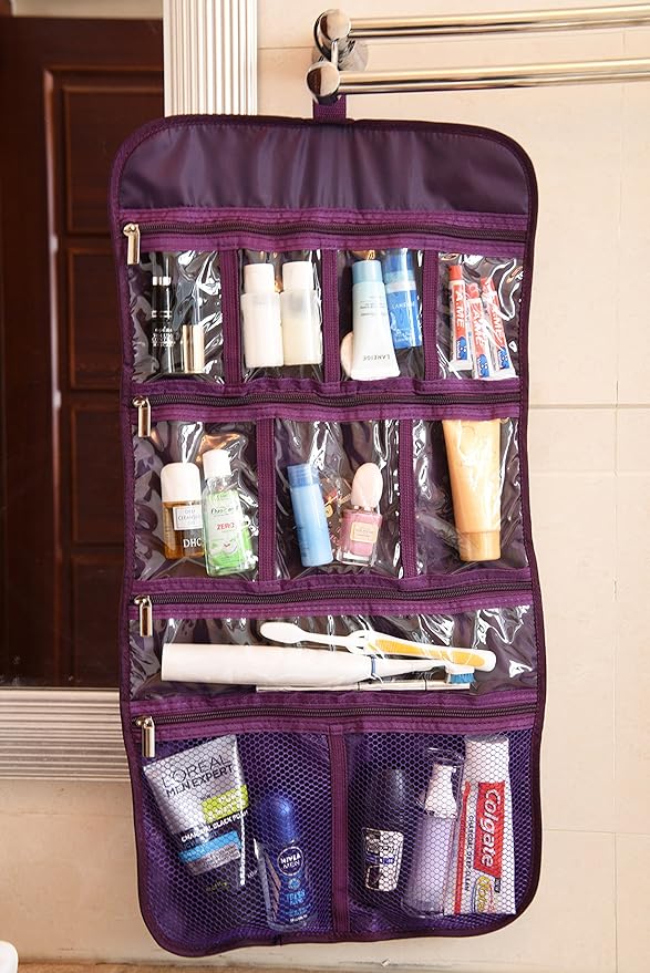 Freegrace Premium Hanging Toiletry Bag for Travel - Cosmetic, Jewelry, Toiletry, Makeup & Accessory Storage Organizer Bag, Large Size for Women & Men