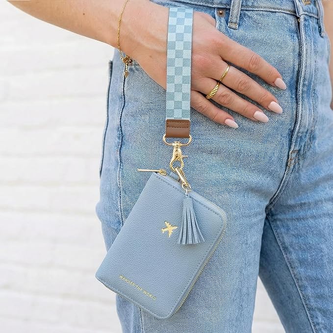 Beautiful Passport Holder for Travel with Wristlet Strap - All-in-One Wallet for Women with Card Slots and Tassel Keychain - Perfect RFID Blocking Case to Keep Your Travel Documents Organized & Safe