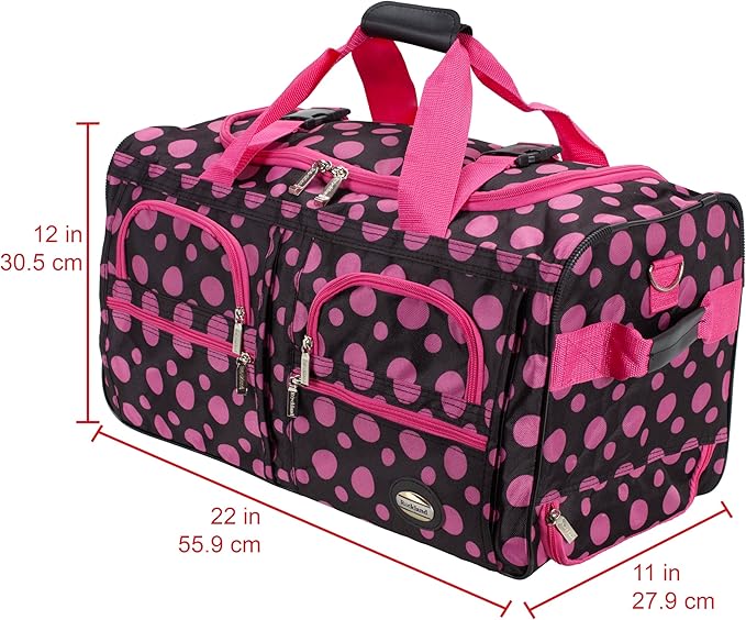 Rockland Rolling Duffel Bag, Black, 22"
