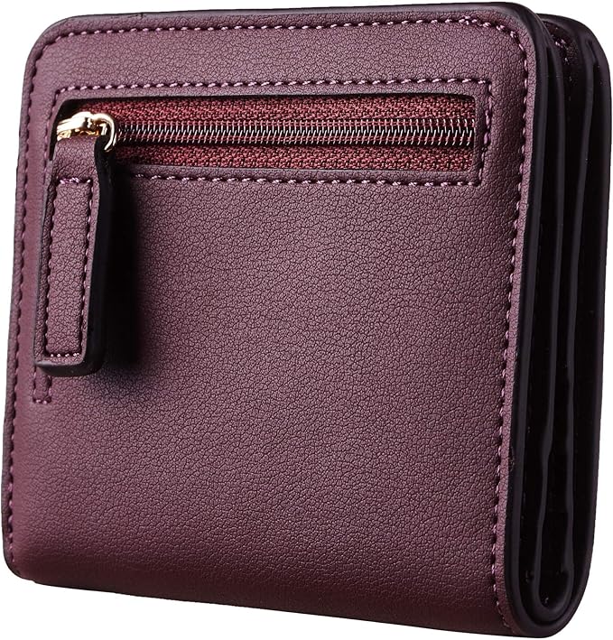 Toughergun Women’s Small Slim Leather Wallet with RFID Protection, Compact Bifold Mini Purse with Clear ID Window