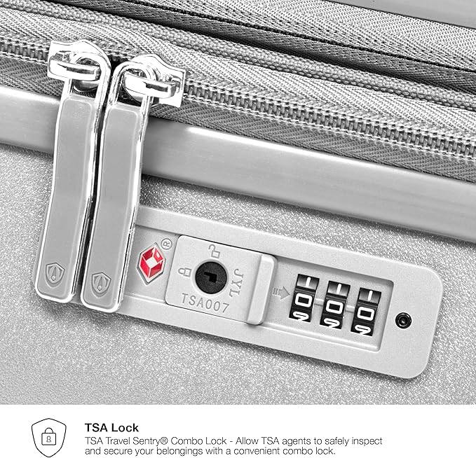 Traveler's Choice Elm Expandable Spinner Luggage, Matte Silver, 2 Piece Set