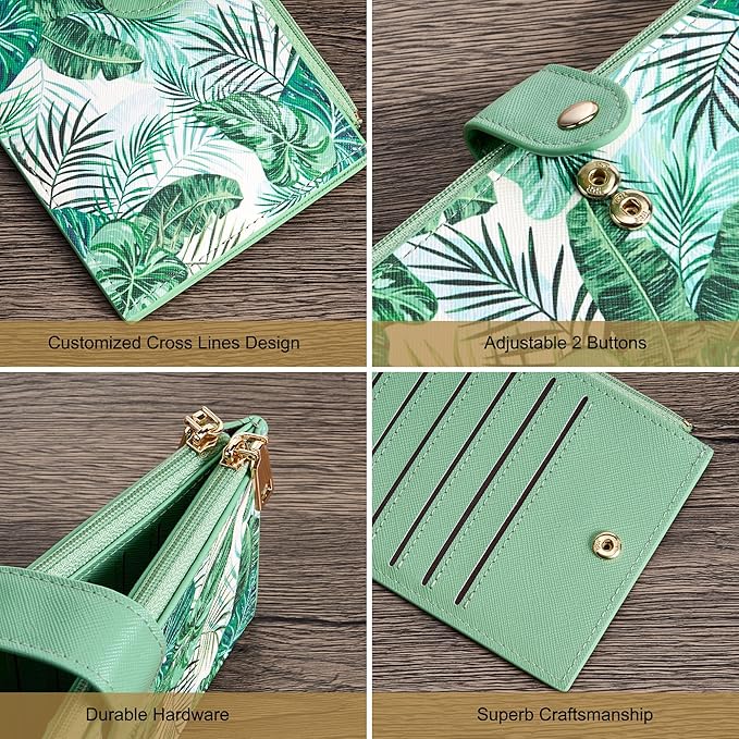 Travelambo RFID Wallet Women Large Size Bifold Multi Card Wallet Case with Zipper Pocke Credit Card Holder for Women