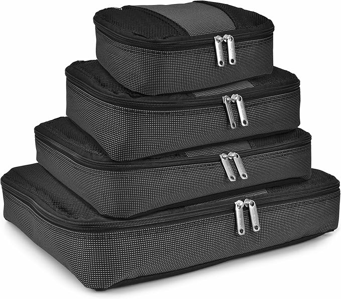 Travel Select Amsterdam Softside Expandable Luggage with Rolling Wheels, Gray, 8-Piece Set (15/21/25/29) with Packing Cubes