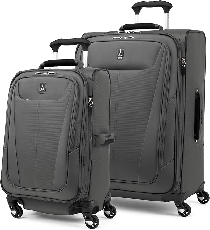Travelpro Maxlite 5 Softside Expandable Luggage with 4 Spinner Wheels, Lightweight Suitcase, Men and Women, Shadow Grey, 2-Piece Set (21/25)
