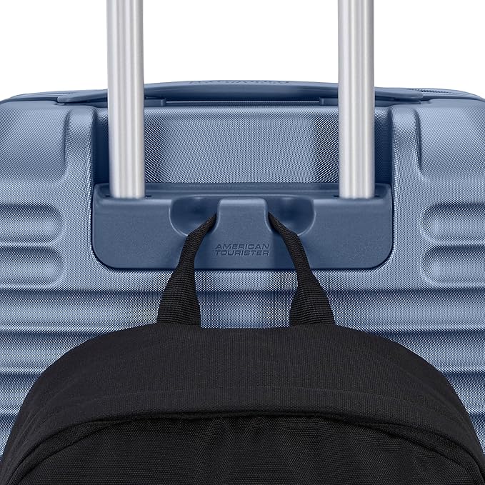 American Tourister Stratum 3.0 Carry-On Spinner, Airline Approved, Durable Hardside Luggage, Expands 1.5", RightHeight™ Adjustable Handle, Elemental Blue