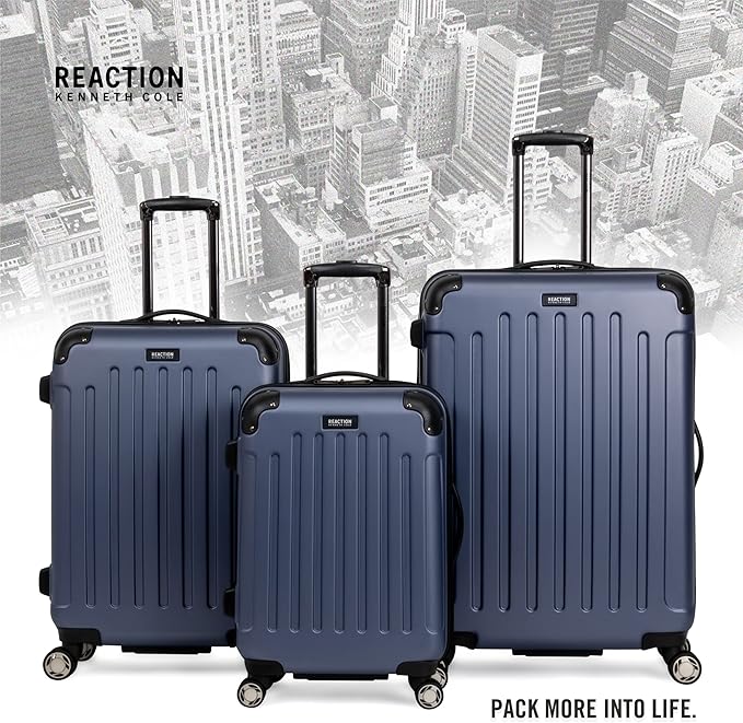 Kenneth Cole REACTION Renegade Luggage Expandable 8-Wheel Spinner Lightweight Hardside Suitcase, Smokey Purple, 28-Inch Checked