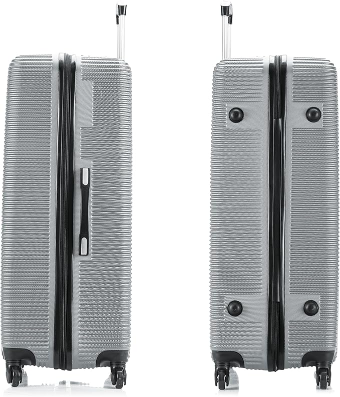 InUSA ROYAL Hardside Spinner Luggage with Ergonomic Handles | Spacious Travel Suitcase with Four Spinner Wheels and Studs | 32 Inch Extra Large Spinner Luggage | Silver
