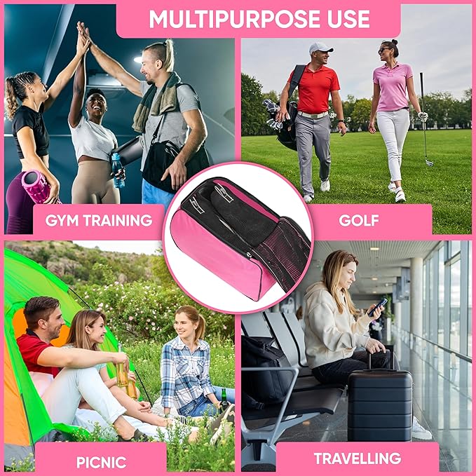 Shoe Bag Waterproof Sports Golf Boot Bag | Odor-Resistant Gym Kit Organiser Storage | Hiking Travel Dust-Proof Storage Bag for Wellington, Cowboy, Football, Rugby, Cricket Shoe (Pink)