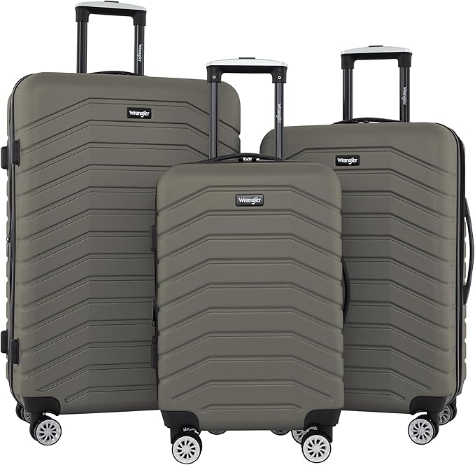 Wrangler Tahoe 3 Piece Spinner Luggage Set, Smokey Olive