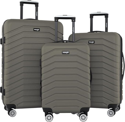 Wrangler Tahoe 3 Piece Spinner Luggage Set, Smokey Olive