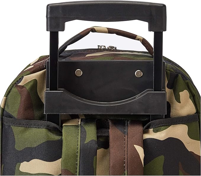 Rockland Double Handle Rolling Backpack, Camo, 17"