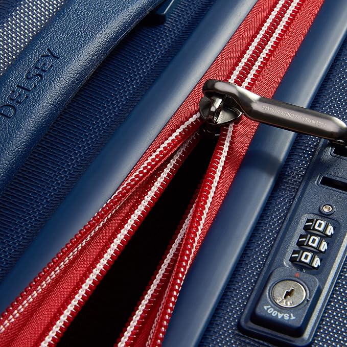 DELSEY PARIS Chatelet Air 2.0 Hardside Luggage with Spinner Wheels, Navy, Checked-Medium 24 Inch