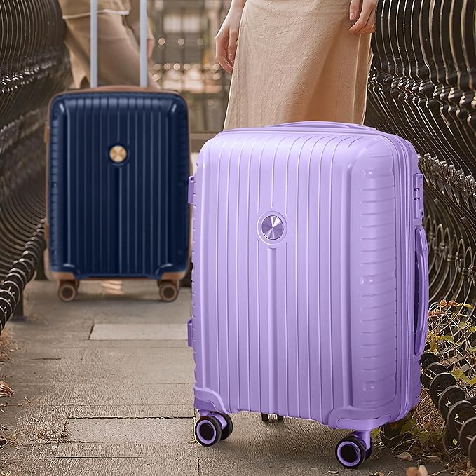 Joyway Luggage Sets 6 Piece PP Hardside Carry on Suitcase with Spinner Wheels and TSA Lock for Travel, Blue