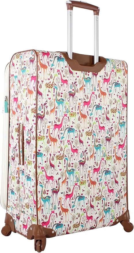 Lily Bloom Design Pattern 28" Luggage Softside Expandable With Double Spinner Wheels, Large Lightweight Suitcase Checked Bag For Women