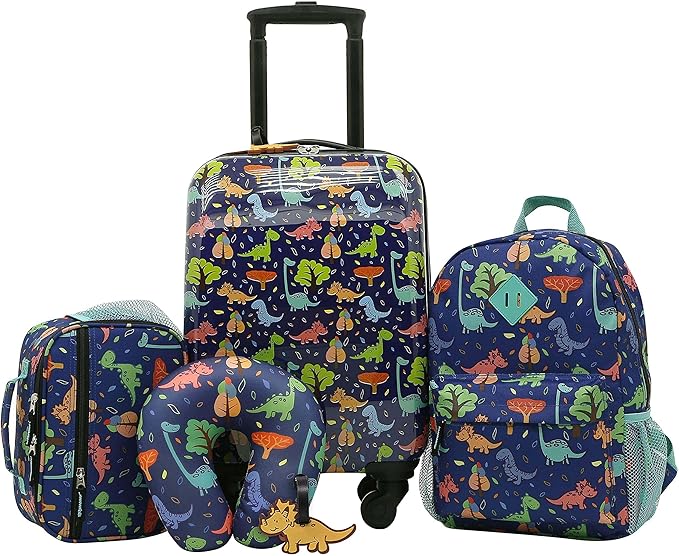 Travelers Club 5 Piece Kids' Luggage Set, Dino