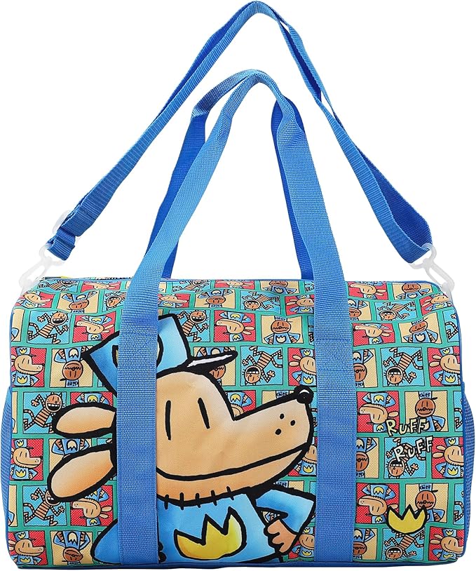 Bioworld Dog Man Character Squares 4-Piece Youth Travel Set Carry on luggage