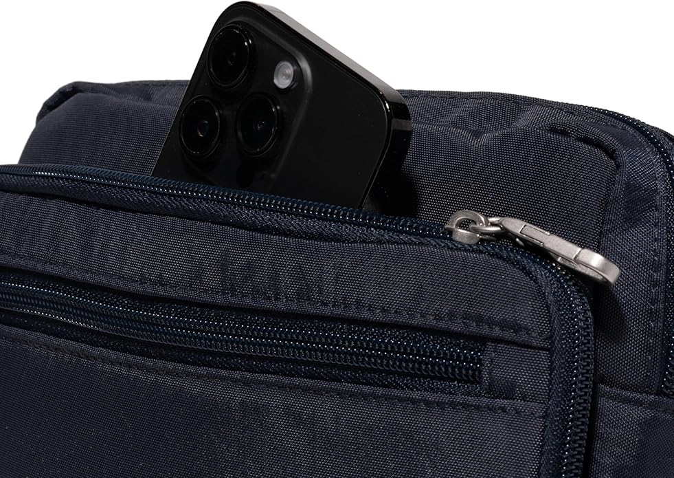 Baggallini Securtex Anti-theft Belt Bag 8.8"x5.5" Crossbody Fanny Pack for Women RFID Wallet Locking Zipper Travel Purse