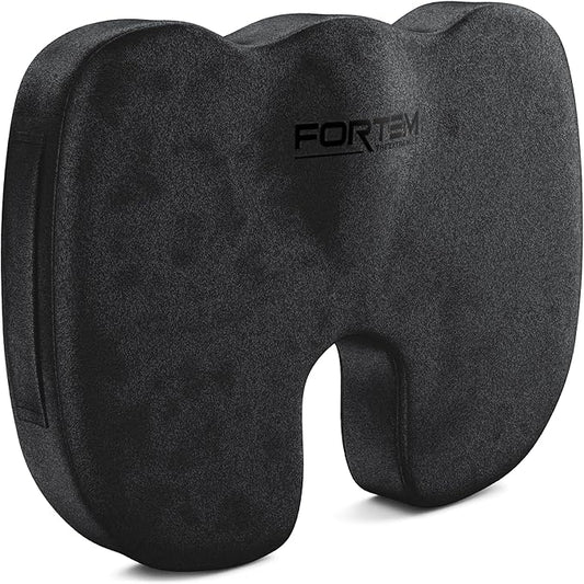 FORTEM Seat Cushion, Office Chair Cushion, Desk Chair Memory Foam, Sciatica Coccyx Tailbone Pain Relief, Pressure Relief, Sitting Pad, for Long Gaming & Sitting, Washable Cover, Non Slip, XL