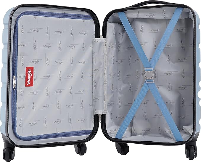 Wrangler Hardside Spinner Luggage, Blue Heaven, Carry-On 20-Inch