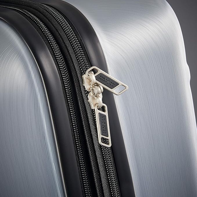 American Tourister Moonlight Hardside Expandable Luggage with Spinner Wheels, Silver, 3-Piece Set (21/24/28)