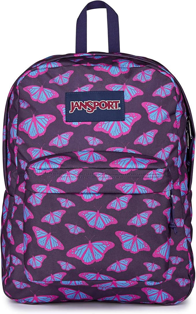 JanSport SuperBreak One Backpack - Durable, Lightweight Bag with 1 Main Compartment, Front Utility Pocket with Built-in Organizer, Premium Backpack, Flutter By Purple