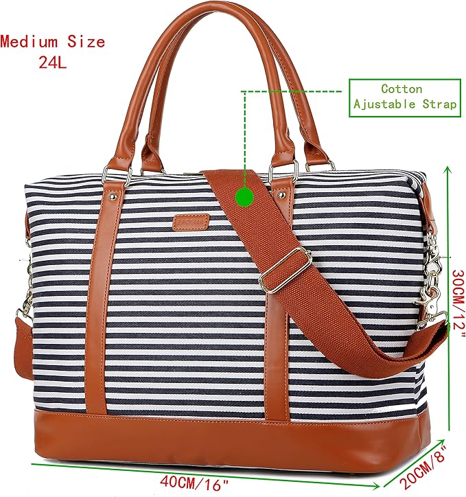 BAOSHA HB-28 Ladies Women Canvas Travel Weekender Bag Overnight Carry-on Duffel Tote Bag