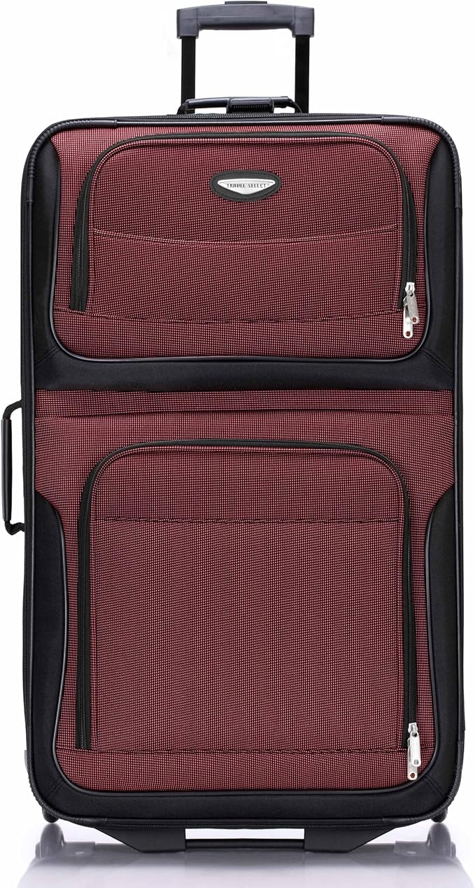 Travel Select Amsterdam Softside Expandable Luggage with Rolling Wheels, Red, 29-Inch Large