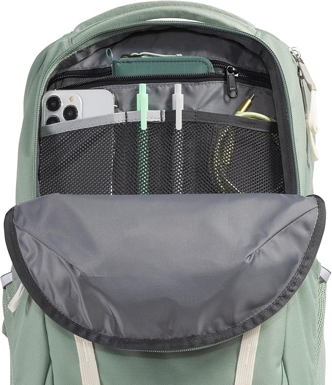 The North Face Women's Vault Everyday Laptop Backpack - Commuter Travel Bag, Water-Repellent, Spacious Main Compartment, Slate Moss/White Dune, One Size