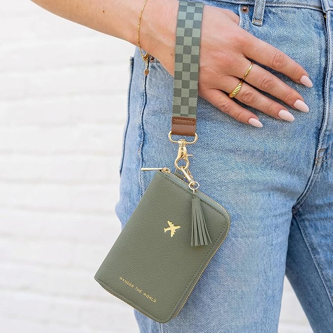Beautiful Passport Holder for Travel with Wristlet Strap - All-in-One Wallet for Women with Card Slots and Tassel Keychain - Perfect Case to Keep Your Travel Documents Organized & Safe