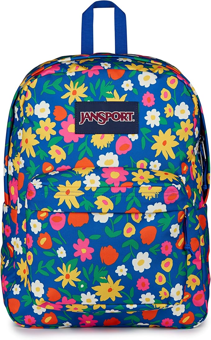 JanSport SuperBreak One Backpack - Durable, Lightweight Bag with 1 Main Compartment, Front Utility Pocket with Built-in Organizer, Premium Backpack, Flower Market
