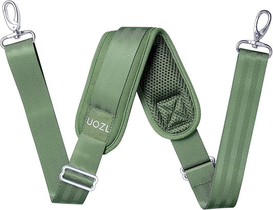 59 Inch Shoulder Straps, Soft with Ultra-Thick Fixed Shoulder Pad, Two Way Independently Adjustable Buckle Replacement Straps for Laptop Bag Messenger Bag Tool Bag Luggage,Green