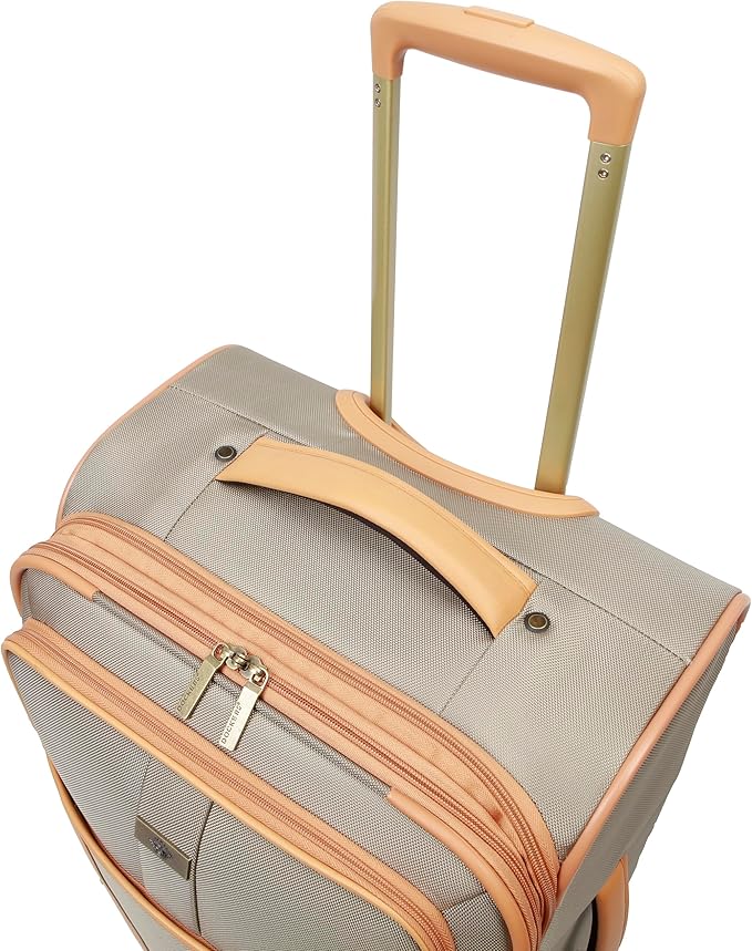 Dockers Seahorse Softside Expandable 8-Wheel Spinner Travel Checked Luggage, 24-Inch, New British Khaki