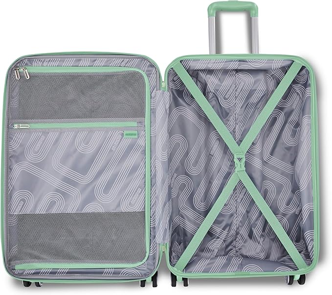 American Tourister Stratum 3.0 Medium 24-Inch Spinner, Airline Approved, Durable Hardside Luggage, Expands 1.5", RightHeight™ Adjustable Handle, Surrel Green