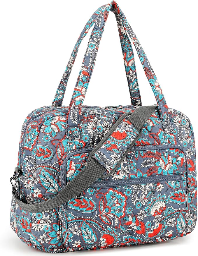 Searock Quilted Travel Duffle Bag, Weekender Overnight Bags for Women Travel, Carry On Duffel Bags for Airplanes Orange