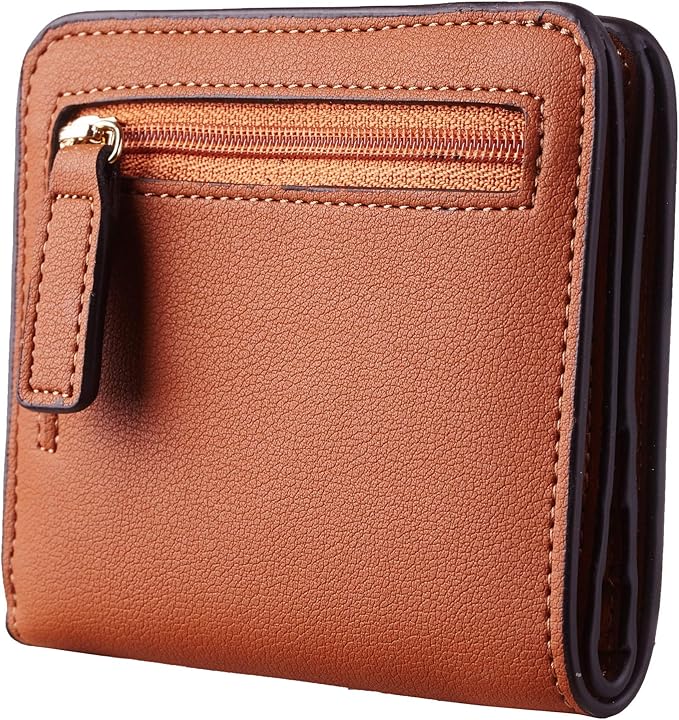 Toughergun Women’s Small Slim Leather Wallet with RFID Protection, Compact Bifold Mini Purse with Clear ID Window