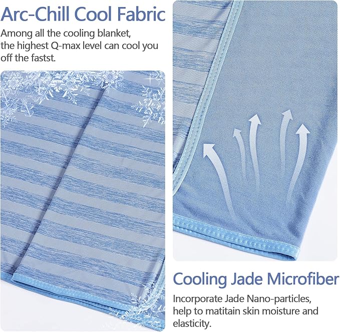 Guohaoi Cooling Blanket (90"x108"King Size) for Hot Sleepers,Absorbs Heat to Keep Body Cool for Night Sweats,100% Oeko-Tex Certified Cool Fiber,Breathable,Comfortable,All-Season.