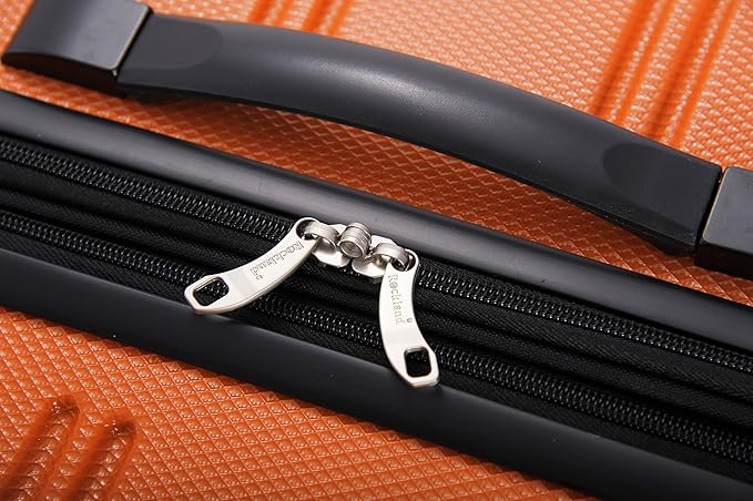 Rockland Melbourne Hardside Expandable Spinner Wheel Luggage, Orange, 2 Piece (20"/28")