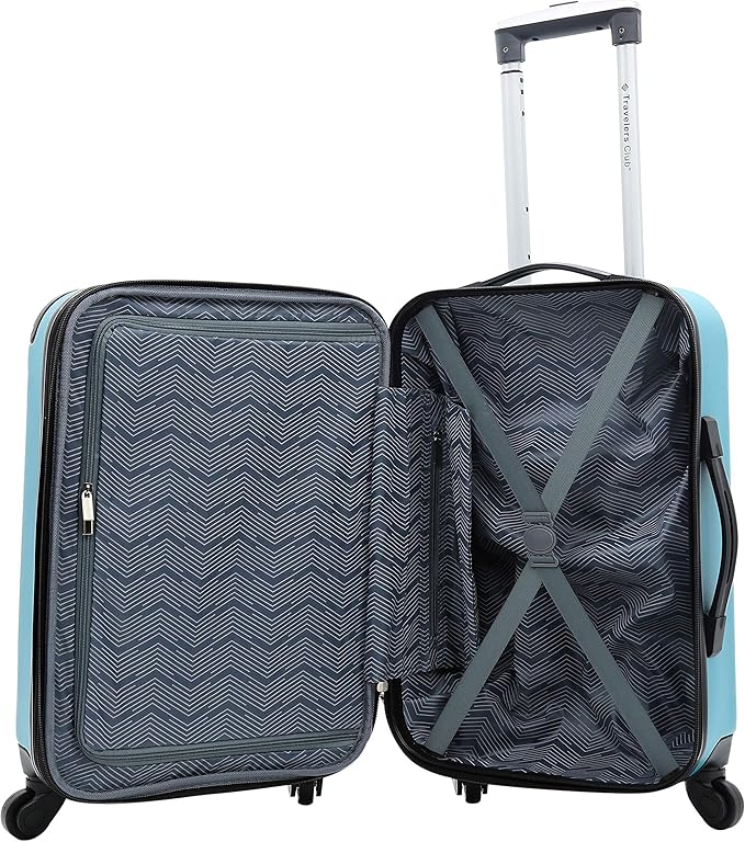 Travelers Club Chicago Hardside Expandable Spinner Luggage, Teal, 5 Piece Set
