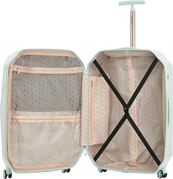 kensie Women's 2 Piece or 20" 3D Gemstone Luggage Set, Mint, 2 PC 28"