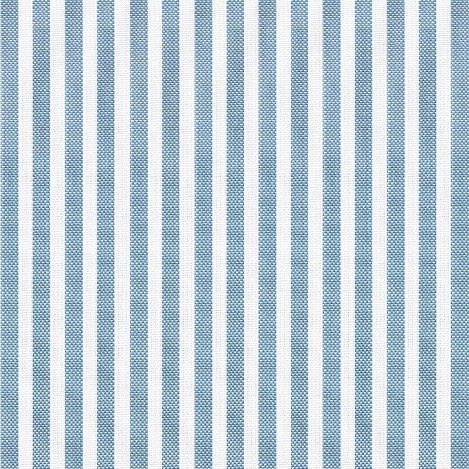 AAAAAcessories D-Shaped Chair Cushions, 2" Thick Dining Chair Pads with Ties and Removable, Machine-Washable Cover, 17" x 16", Set of 6, Pinstripe Blue