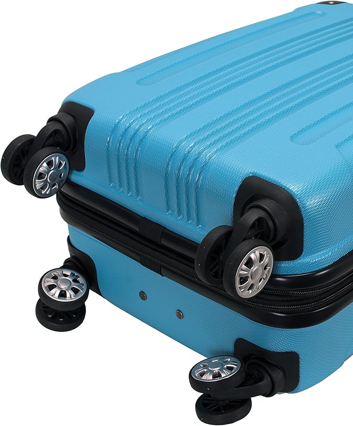 Rockland London Hardside Spinner Wheel Luggage, Turquoise, Carry-On 20-Inch