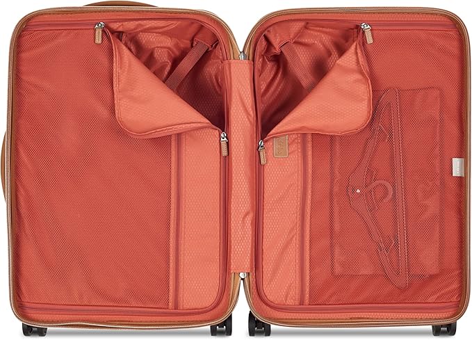 DELSEY PARIS Chatelet Air 2.0 Hardside Luggage with Spinner Wheels, Chocolate Brown, Checked-Medium 24 Inch