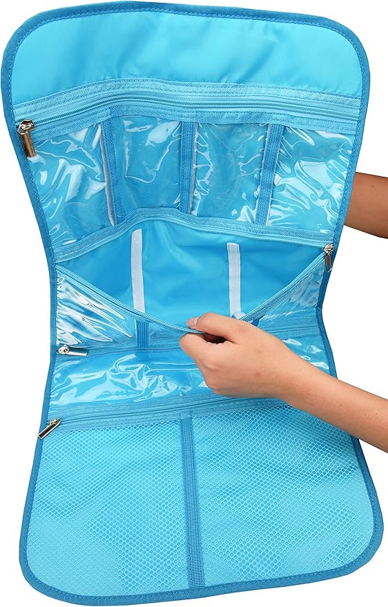 Freegrace Premium Hanging Toiletry Bag for Travel - Cosmetic, Jewelry, Toiletry, Makeup & Accessory Storage Organizer Bag, Large Size for Women & Men