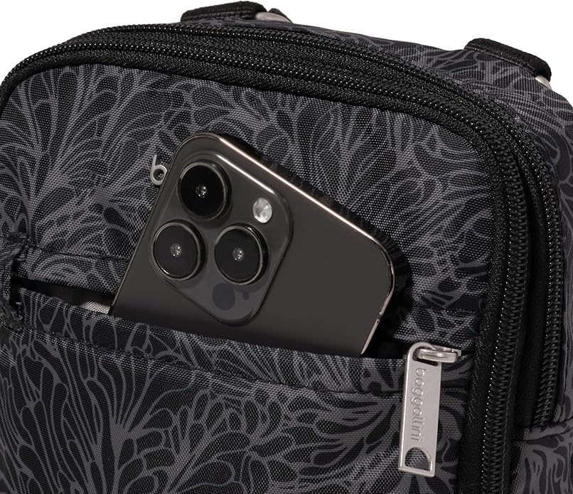 Baggallini Securtex® Anti-theft Mini Everything Crossbody Bag, 6.3"x8.25" Rfid, Locking Zippers & Cut-resistant Strap