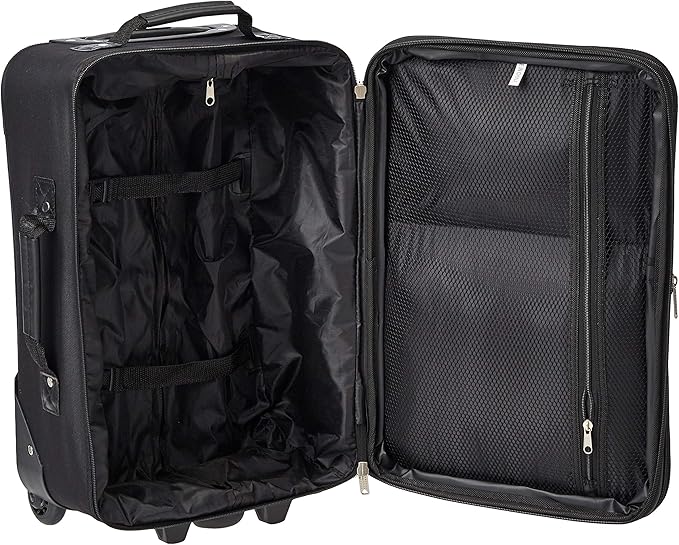 Rockland Fashion Softside Upright Luggage Set, Expandable, Black Plaid, 2-Piece (14/19)