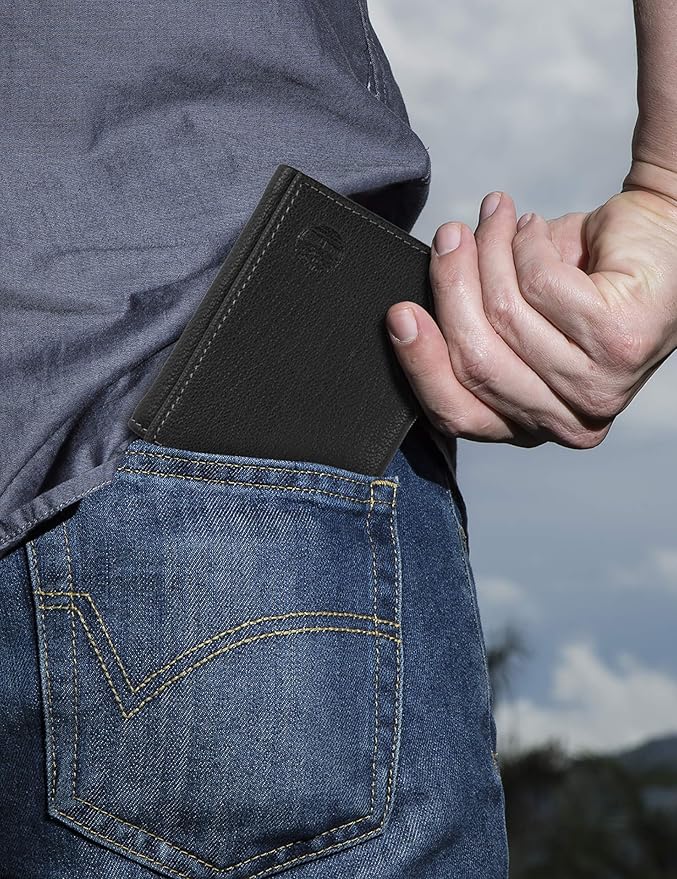 Timberland Men's Genuine Leather RFID Blocking Trifold Wallet