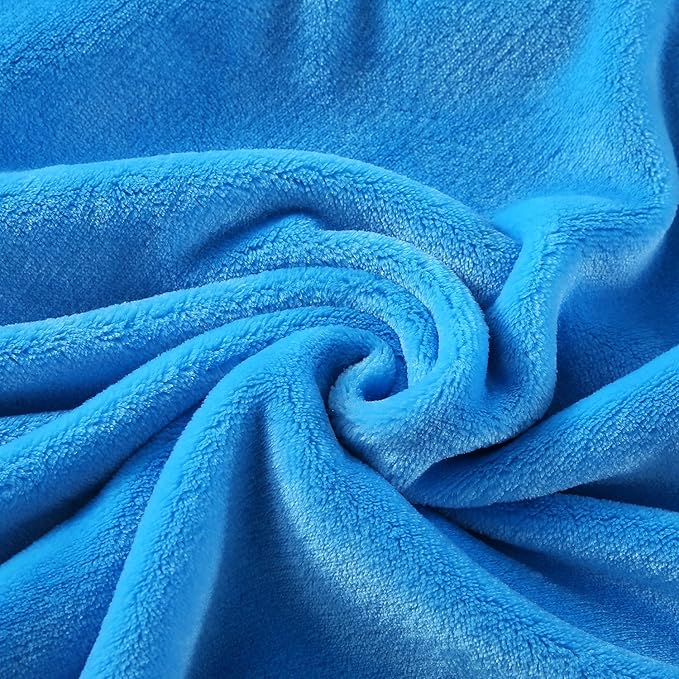 HOZY Soft Blanket King Size Fleece Warm Fuzzy Throw Blankets for The Bed Sofa Lightweight 350GSM Sky Blue 90"*108"