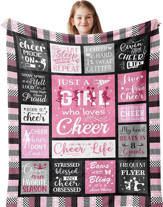Cheerleader Gifts, Unique Cheer Blanket Gifts for Girls, Best Cheerleading Gift Ideas, Gifts for Cheerleaders Team, Cheer Competition Gifts, Cheerleader/Cheerleading Stuff Soft Blanket 50X40in